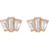 Geometric Cluster 1/3 CTW Natural Diamond Stud Earrings 14K Rose Gold