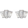 Geometric Cluster 1/3 CTW Natural Diamond Stud Earrings 14K White Gold