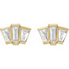 Geometric Cluster 1/3 CTW Natural Diamond Stud Earrings 14K Yellow Gold