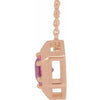 Geometric Natural Pink Tourmaline Adjustable 16-18" Necklace in 14K Rose Gold