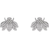 Goddess Bumblebee Stud Earrings in 14K White Gold 