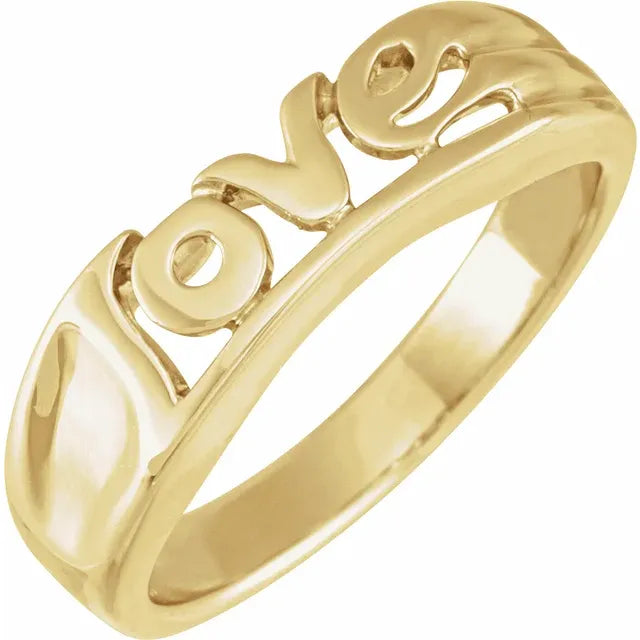 Groovy Love Ring in either 14K or 10K Yellow Gold