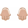 Hamsa Stud Earrings in 14K Rose Gold