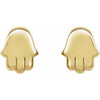 Hamsa Stud Earrings in 14K Yellow Gold