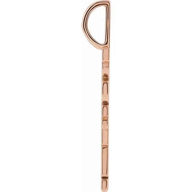 Happy Charm Pendant in 14K Rose Gold Side View