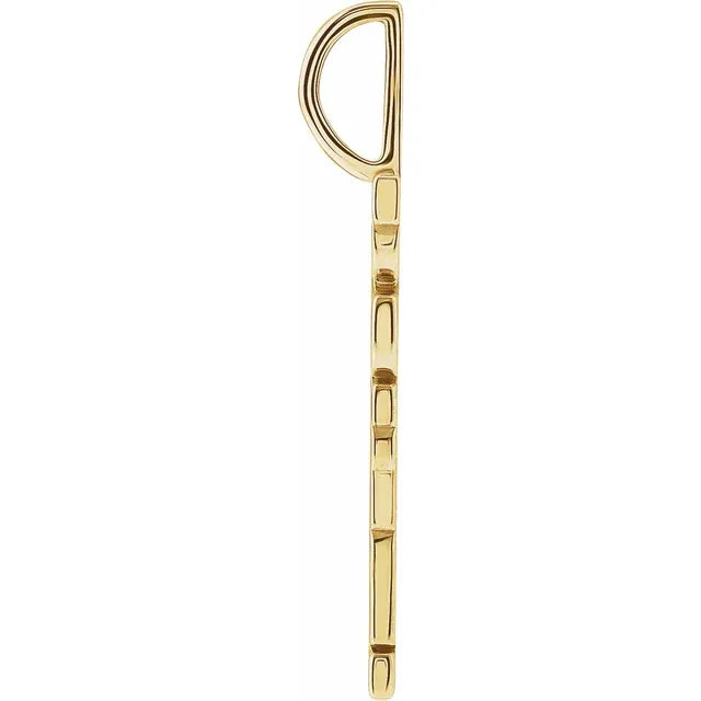 Happy Charm Pendant in 14K Yellow Gold Side View