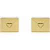Heart Envelope Stud Earrings in 14K Yellow Gold 