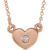 Full Heart Natural Heart Diamond Necklace in 14K Rose Gold