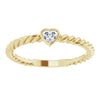 1/6 CTW Natural Heart Shaped Diamond Rope Band Ring in 14K Yellow Gold 