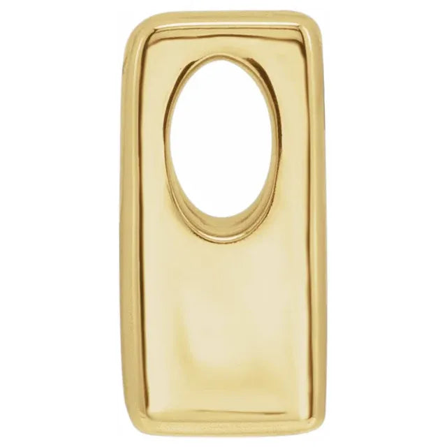 Block A Initial Slide Through Pendant Charm in 14K Yellow Gold Side View