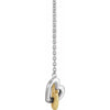 Interlocking Double Heart 16" or 18" Necklace in 14K White and Yellow Gold