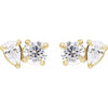 Josephine Toi Et Moi Lab-Grown Diamond Earrings 14K Yellow Gold Front View