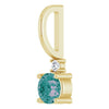 Choose Natural or Lab-Grown Alexandrite & Natural Diamond Charm Pendant in 14K Yellow Gold