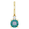 Choose Natural or Lab-Grown Alexandrite & Natural Diamond Charm Pendant in 14K Yellow Gold