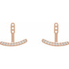 Lab-Grown 1/5 CTW Diamond Curve Bar Earring Jackets 14K Rose Gold