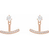 Lab-Grown 1/5 CTW Diamond Curve Bar Earring Jackets 14K Rose Gold, Diamond Studs sold separately