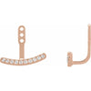 Lab-Grown 1/5 CTW Diamond Curve Bar Earring Jackets 14K Rose Gold