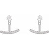 Lab-Grown 1/5 CTW Diamond Curve Bar Earring Jackets 14K White Gold, Diamond Studs sold separately