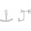 Lab-Grown 1/5 CTW Diamond Curve Bar Earring Jackets 14K White Gold, Diamond Studs sold separately