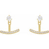 Lab-Grown 1/5 CTW Diamond Curve Bar Earring Jackets 14K Yellow Gold, Diamond Studs sold separately