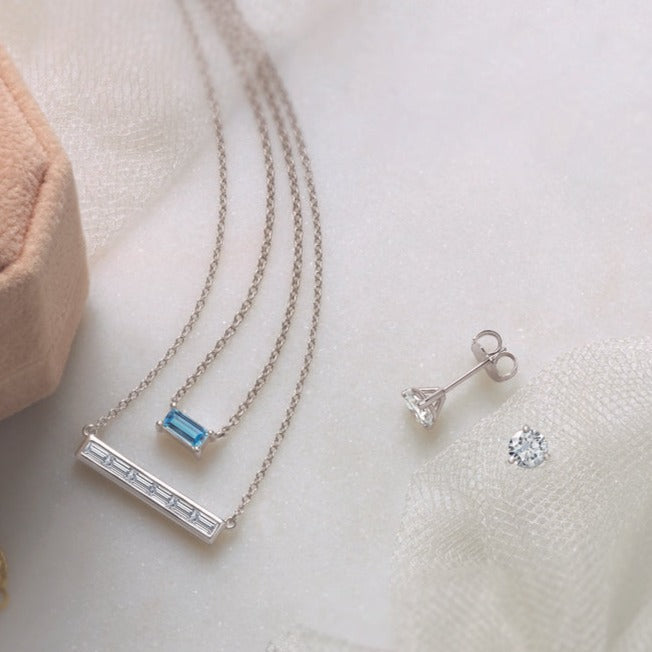 Marilyn Lab-Grown Diamond Stud Earrings in 14K White Gold
