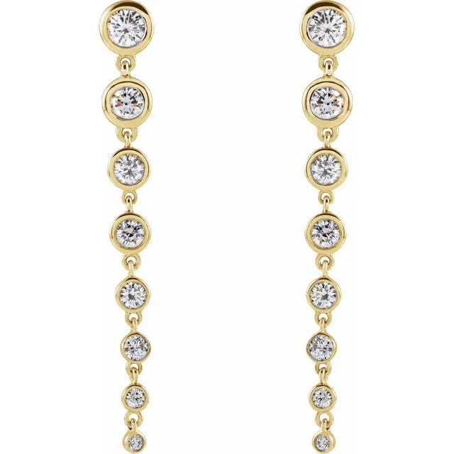 1.75 CTW Style On Top of the World Lab-Grown Diamond Waterfall Dangle Earrings in 14K Yellow Gold