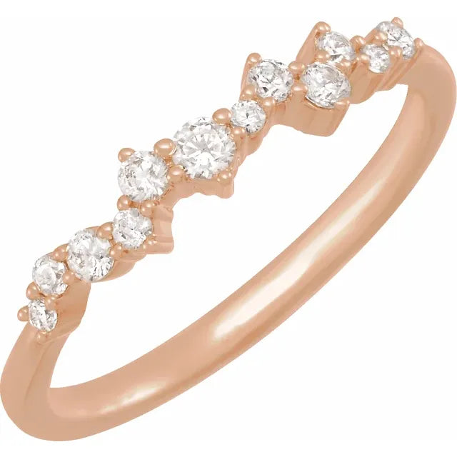 Scattered Stackable 1/4 CTW Lab-Grown Diamond Ring in 14K Rose Gold 