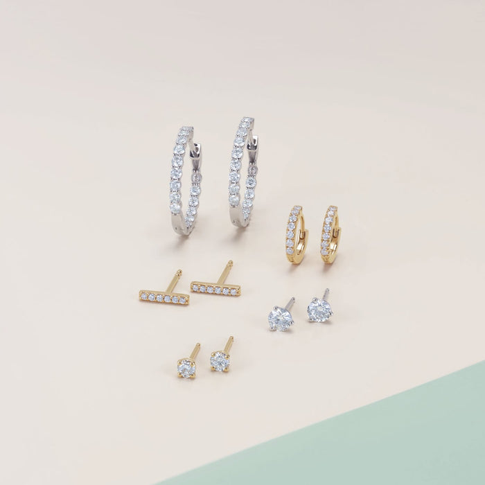 Lab-Grown Diamond Earrings with our Marilyn Diamond 3 Prong Stud Earrings