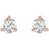 1/3 CTW Lab-Grown Diamond Stud Earrings in 14K Rose Gold Front View