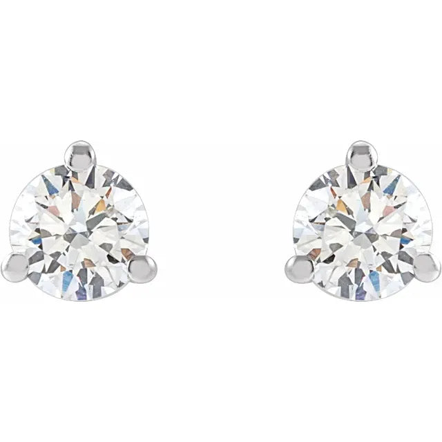 1/3 CTW Lab-Grown Diamond Stud Earrings in 14K White Gold Front Facing 