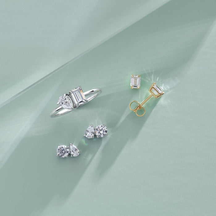 Toi et Moi Lab-Grown Diamond Earrings and Ring
