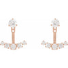 1 CTW Lab-Grown Diamond Earring Jackets 14K Rose Gold, Diamond Studs Sold Separately