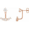 1 CTW Lab-Grown Diamond Earring Jackets 14K Rose Gold, Diamond Studs Sold Separately