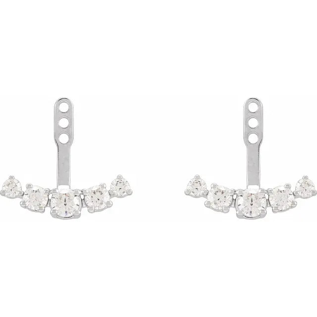 1 CTW Lab-Grown Diamond Earring Jackets 14K White Gold