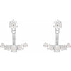 1 CTW Lab-Grown Diamond Earring Jackets 14K White Gold, Diamond Studs Sold Separately