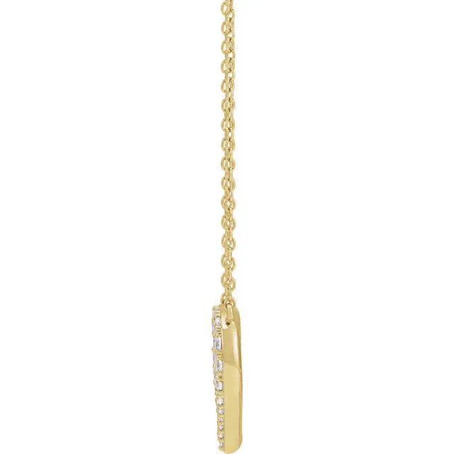 Lab-Grown Diamond 3/8 CTW Heart Adjustable Necklace in 14K Yellow Gold