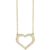 Lab-Grown Diamond 3/8 CTW Heart Adjustable Necklace in 14K Yellow Gold