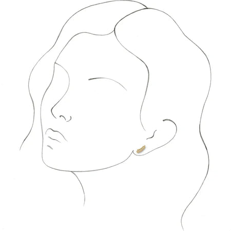 Leaf Natural Diamond Ear Climber Earrings in 14K Yellow Gold on Model Rendering
