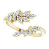 Leaf Natural Diamond 1/2 CTW Bypass Ring 14K Yellow Gold 