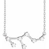 Leo Zodiac Constellation Natural Diamond Necklace in 14K White Gold