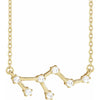 Leo Zodiac Constellation Natural Diamond Necklace in 14K Yellow Gold