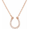 Lucky Lady Natural Diamond Horseshoe Necklace in 14K Rose Gold