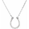 Lucky Lady Natural Diamond Horseshoe Necklace in 14K White Gold