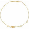 Mama Script Solid Yellow Gold Adjustable Bracelet