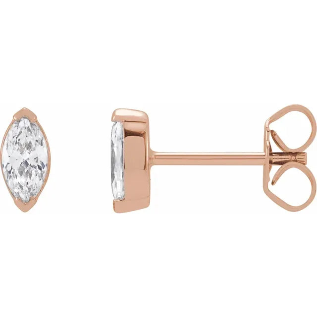 Marquise Lab-Grown Diamond Stud 1/2 CTW Earrings in 14K Rose Gold