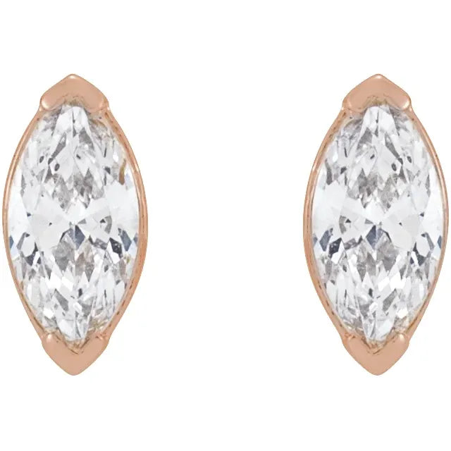 Marquise Lab-Grown Diamond Stud 1/3 CTW Earrings in 14K Rose Gold