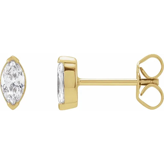 Marquise Lab-Grown Diamond Stud 1/3 CTW Earrings in 14K Yellow Gold