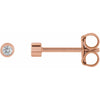 Micro Bezel-Set Natural Diamond Stud Earrings in 14K Rose Gold 1.75 MM Pair or Single 
