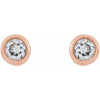 Micro Bezel-Set Natural Diamond Stud Earrings in 14K Rose Gold 1.5 MM Pair or Single 