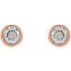 Micro Bezel-Set Natural Diamond Stud Earrings in 14K Rose Gold 2.5 MM Pair or Single 